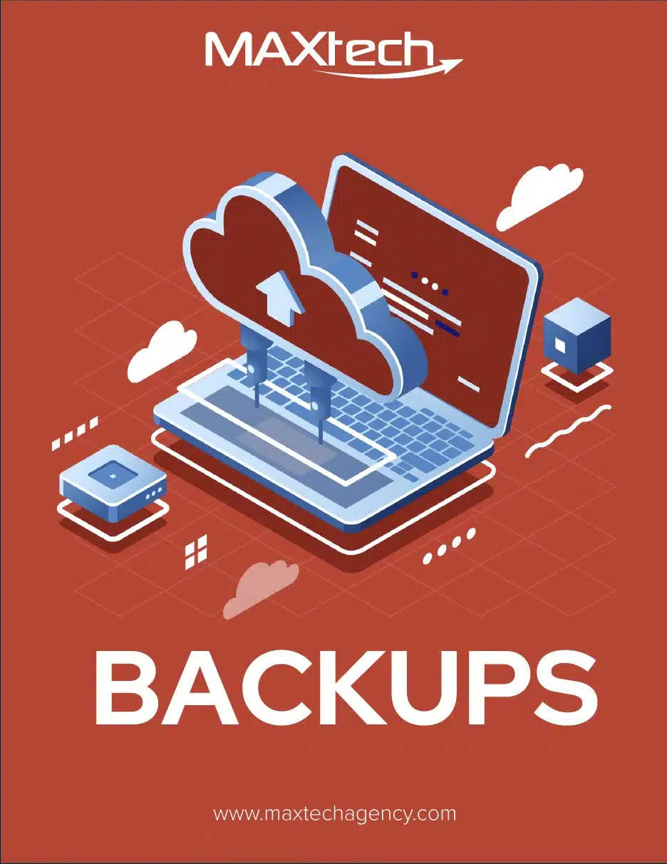Screenshot cover of ebook about backups